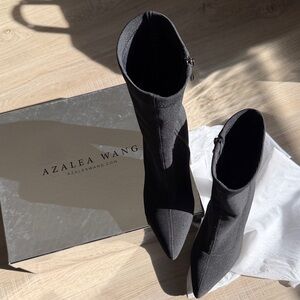 Azalea Wang Black Heeled Boots for Women